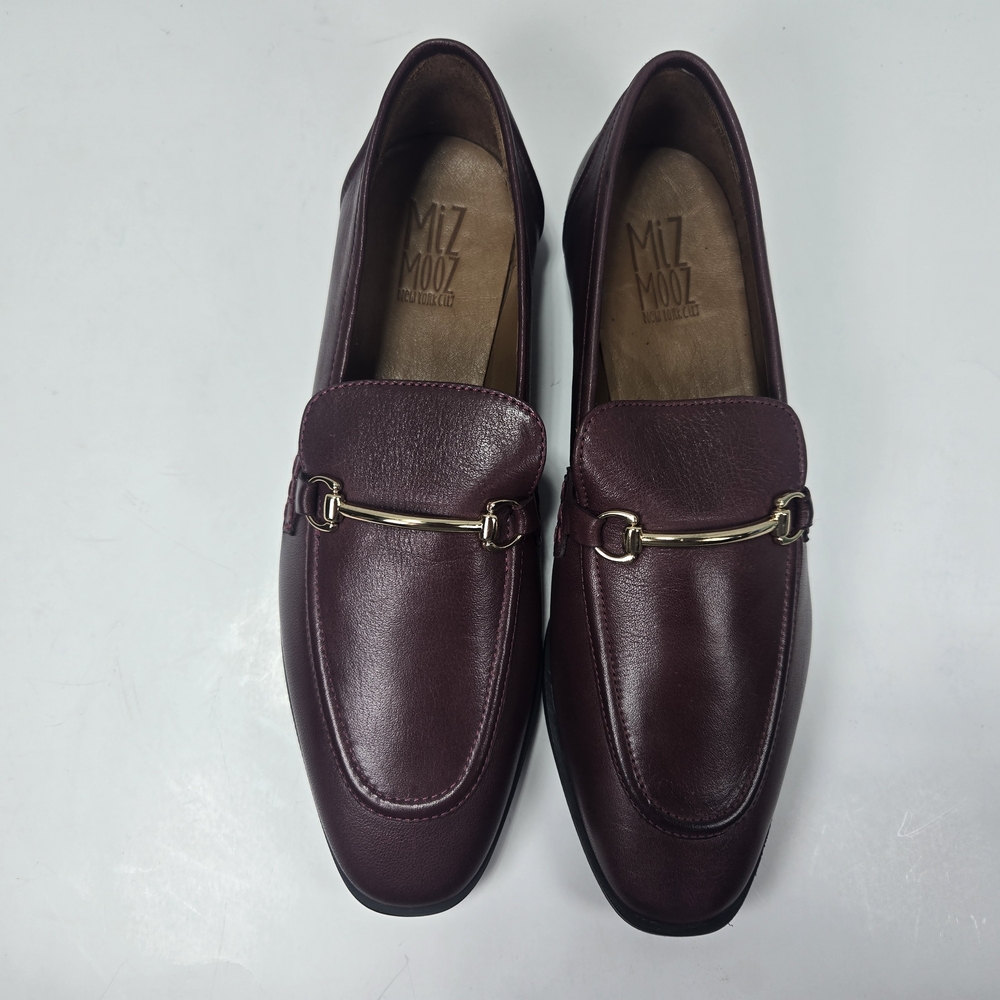 Miz Mooz Women's Burgundy Paulina Bordeaux Leather Loafers Size EU 39 US 8.5 - Picture 7 of 16
